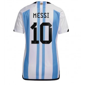 Maillot de foot Argentine Lionel Messi #10 Domicile Femmes Monde 2022 Manches Courte
